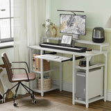 Home Office Desk With Monitor Stand and Keyboard Tray