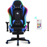 RGB Gaming Chair with Massage and Footrest