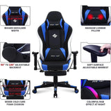 RGB Gaming Chair with Massage and Footrest