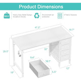 White Computer Desk with Drawers