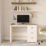 Home Traditional Desk with Attached 3-Drawer File Cabinet