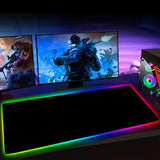 All black RGB Non-Slip Gaming Mousepad