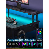 With Power Socket and LED Light Gaming Desk Organizer