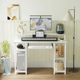 Home Office Desk With Monitor Stand and Keyboard Tray