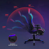 RGB Gaming Chair with Massage and Footrest