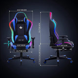 RGB Gaming Chair with Massage and Footrest