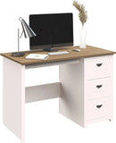 Home Traditional Desk with Attached 3-Drawer File Cabinet